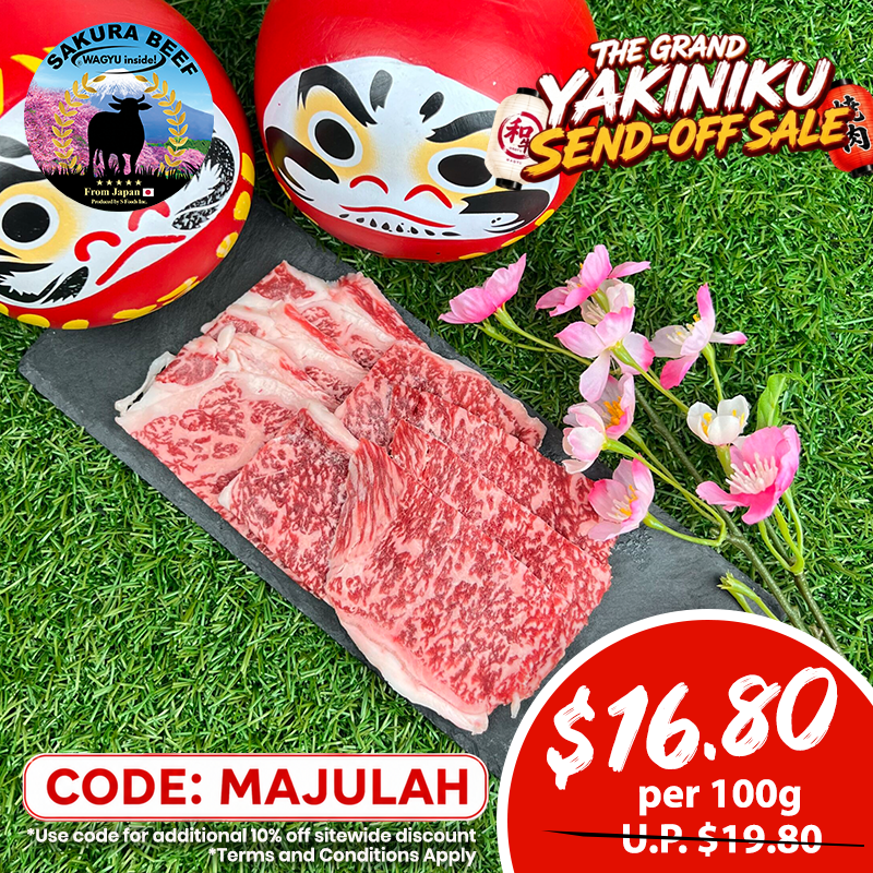 Sakura Beef (Wagyu inside!) Super Premium Karubi (Sirloin/Ribeye) 100g
