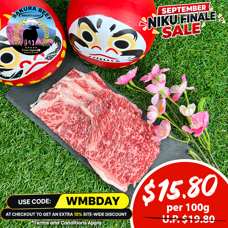 Sakura Beef (Wagyu inside!) Super Premium Karubi (Sirloin/Ribeye) 100g