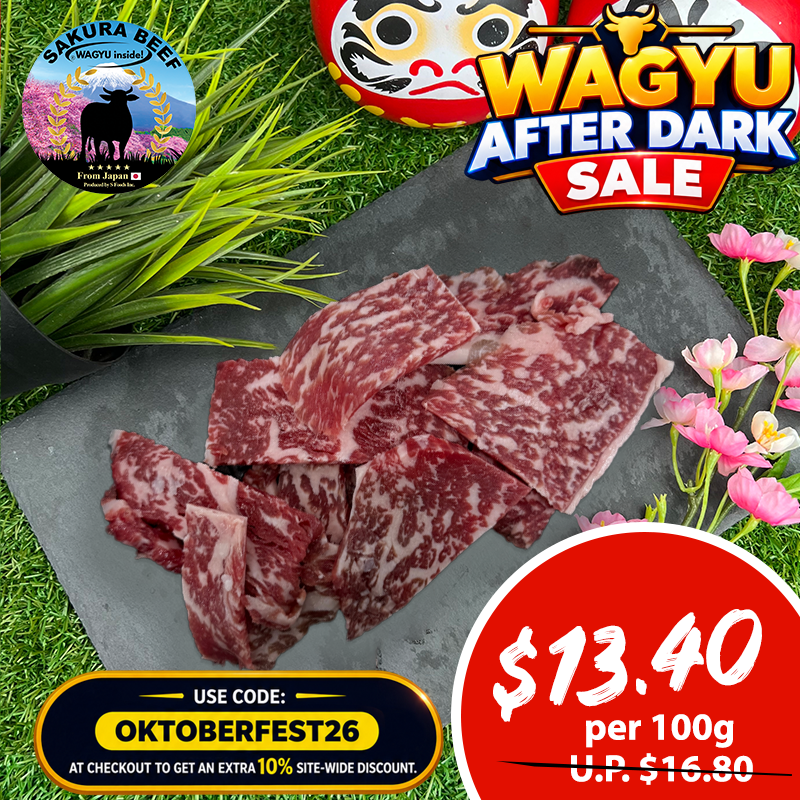 Sakura Beef (Wagyu inside!) Striploin Offcuts 100g - NEW ITEM